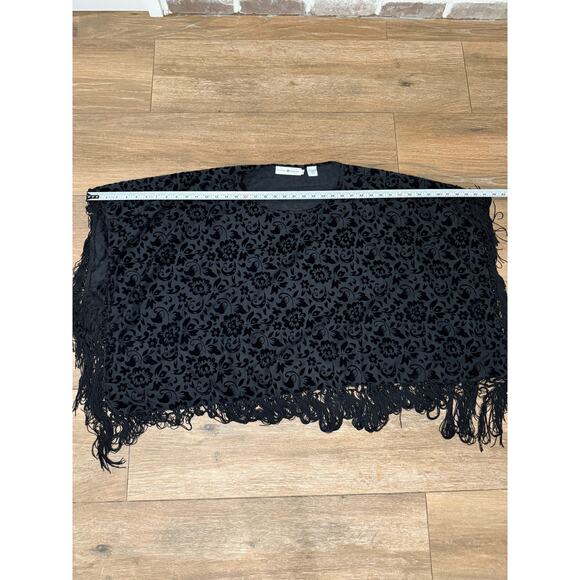 Rancho Estancia Top XL Shirt Geometric Fringe Cowgirl V-Neck Boho Black - Picture 6 of 7